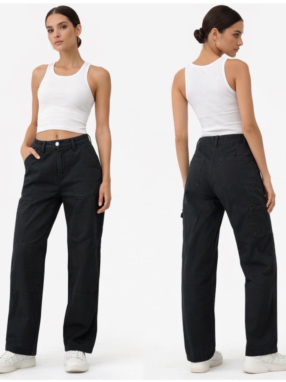 Aritzia Straight-Leg Cargo Pants in Black